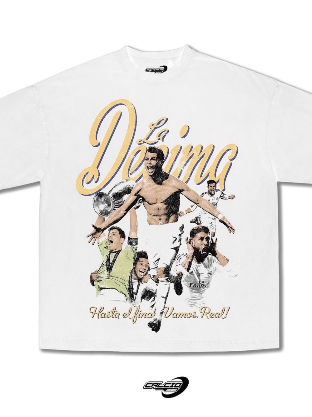 CALCIO Real Madrid La Décima Graphic T-Shirt White Size XL New